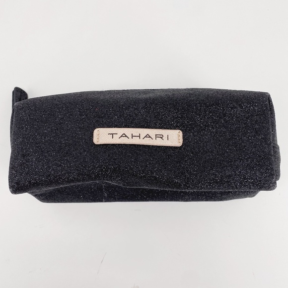 Tahari Handbags - Tahari Black Glitter Cosmetics Bag